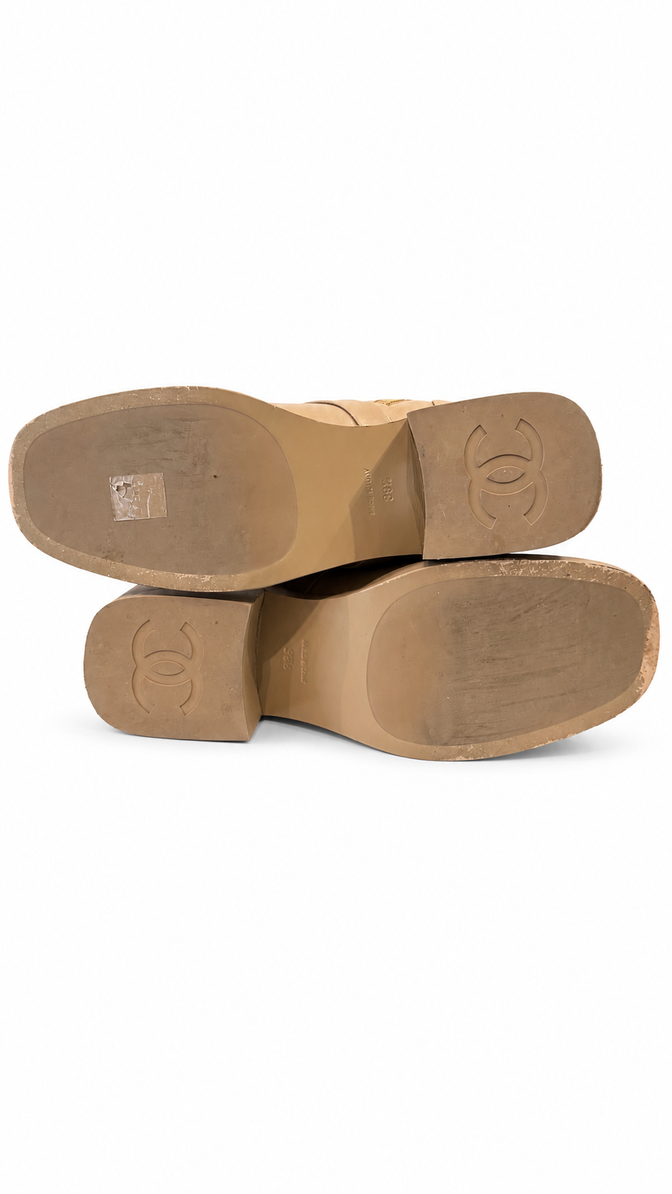 CHANEL 2022 INTERLOCKING CC LOGO BOOTS 39.5