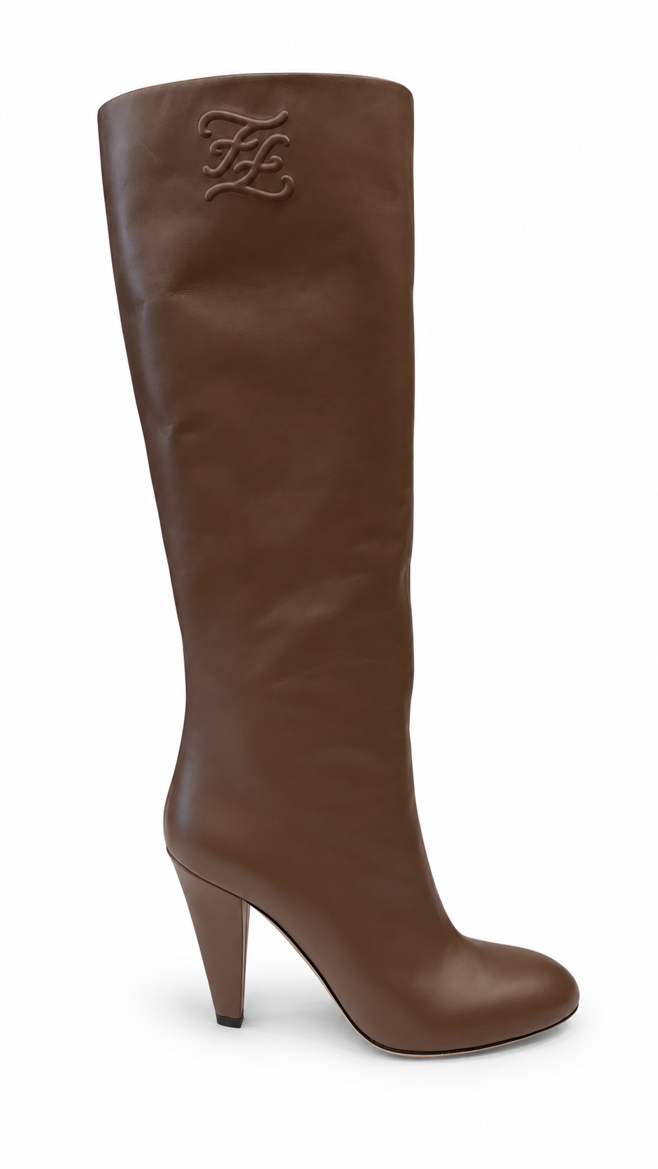 FENDI BROWN LEATHER BOOTS - SIZE 39
