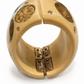 CHANEL "COCO RUE" RESIN AND CAAMBON COIN HINGED CUFF