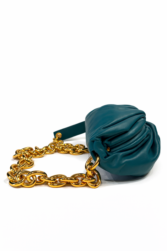 BOTTEGA VENETA GREEN BELT CHAIN POUCH