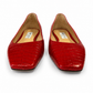 JIMMY CHOO LEATHER CROC EMBOSSED BALLET FLATS - SIZE 39.5
