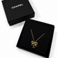 Chanel Bow and Dangling Logo Necklace
