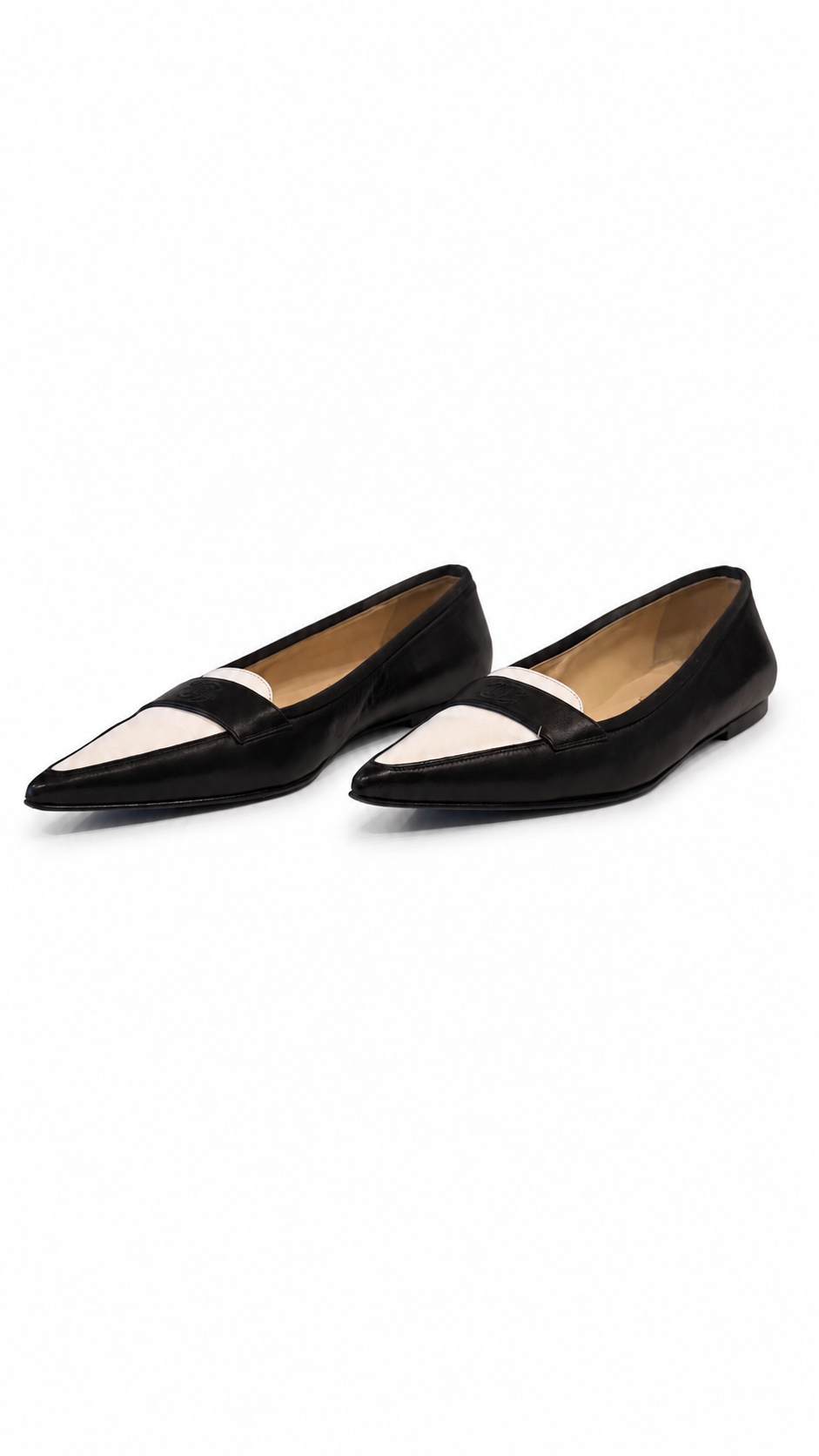 Chanel Black/White Loafer Flat 37