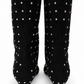 ATTICO BLACK SUEDE BOOTS WITH RHINESTONES - SIZE 39
