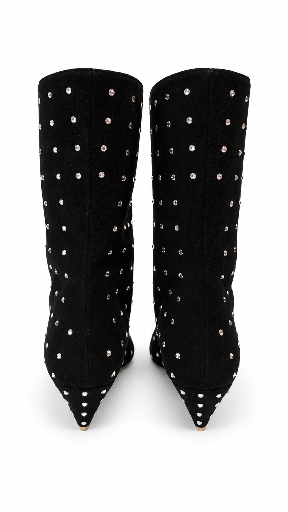 ATTICO BLACK SUEDE BOOTS WITH RHINESTONES - SIZE 39
