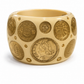 CHANEL "COCO RUE" RESIN AND CAAMBON COIN HINGED CUFF