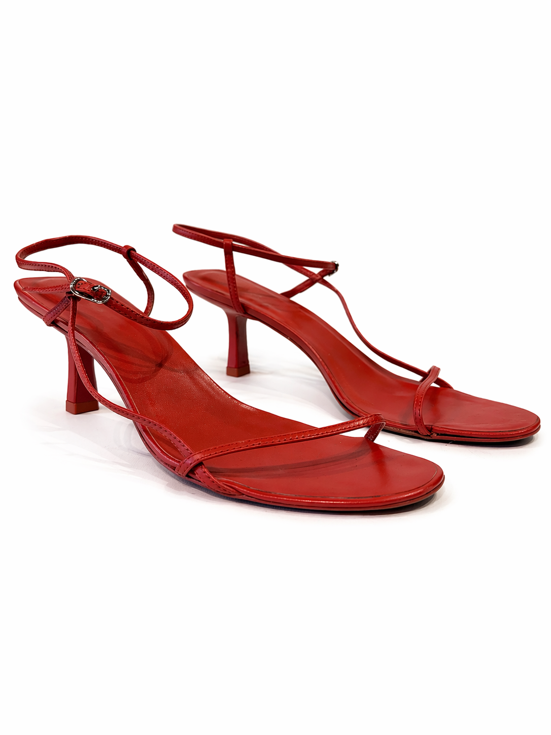 THE ROW RED LEATHER SANDALS
