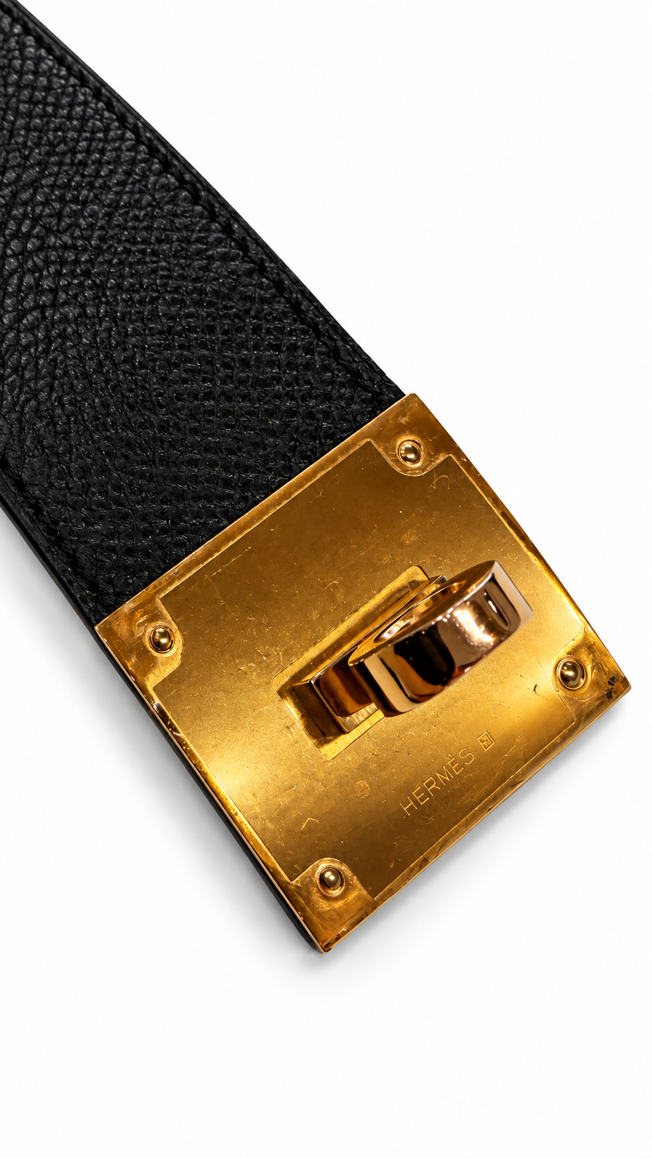 HERMES KELLY DOG BRACELET IN BLACK LEATHER