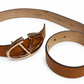 valentino brown leather belt with logo buckle - size 75