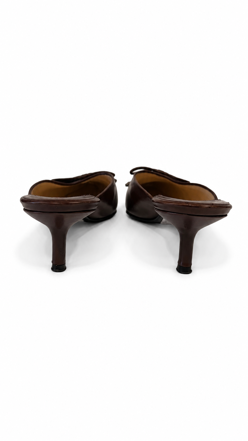 CHANEL VINTAGE BROWN MULES IN BROWN CALFSKIN