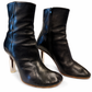 VETEMENTS LIGHTER HEEL BLACK LEATHER BOOTS