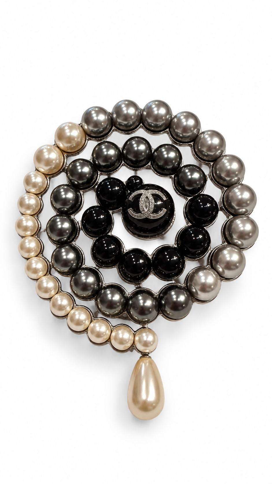 CHANEL PEARL SPIRAL BROOCH