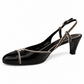 chanel coco black slingback pumps with white trim - size 40