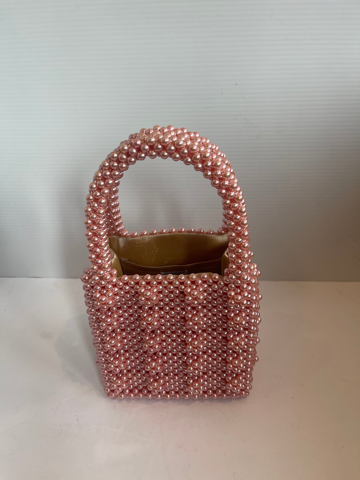 Blush Tone Faux Pearl Handbag