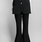 A.W.A.K.E. Black High-Waist Flare Skirt Trousers 6