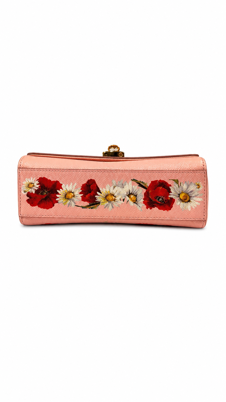 dolce and gabbana pink peony print box clutch