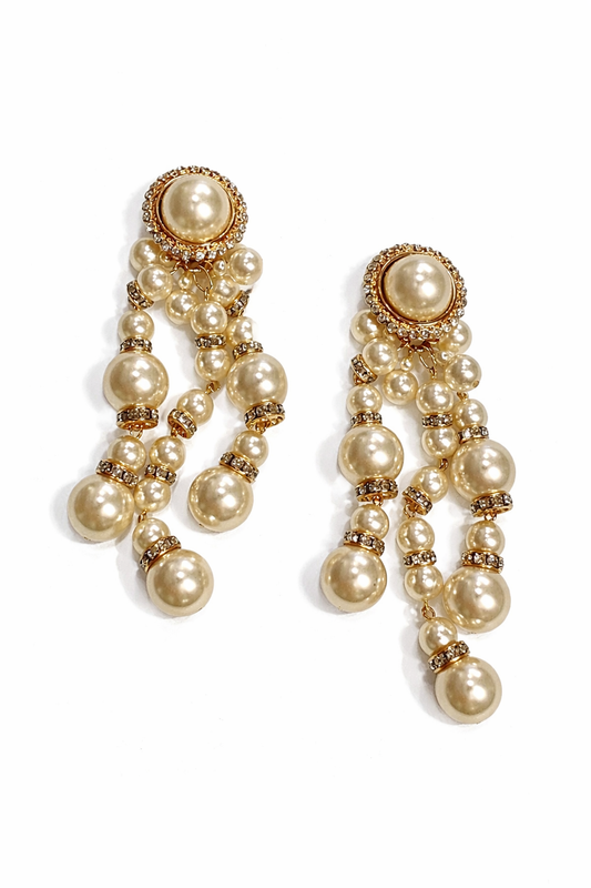 ALESSANDRA RICH PEARL CLIP ON EARRINGS