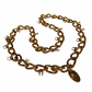 Burberry Gold Barb Wire Chain Necklace with Check Pattern Detail