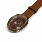 prada 2010 skinny brown belt with silver logo buckle - size 90