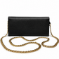 Prada black saffiano leather wallet on chain