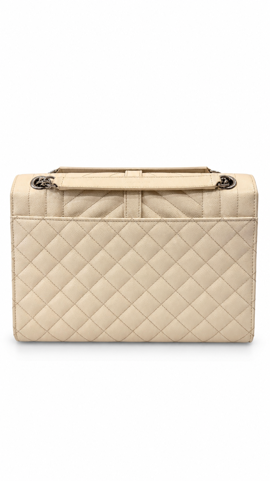 Saint Laurent Envelope Quilted Grain de Poudre Embossed Leather Bag