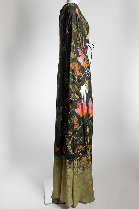 AGUA BY AGUA BENDITA Antonieta Habitat Floral Jacquard Maxi Dress S