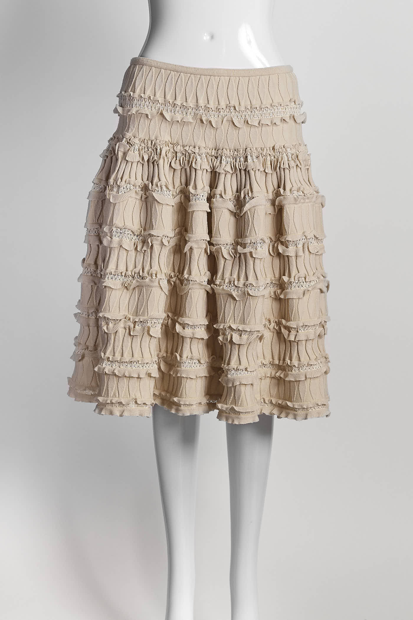 ALAÏA Mesh Accents Knee Length Skirt 40