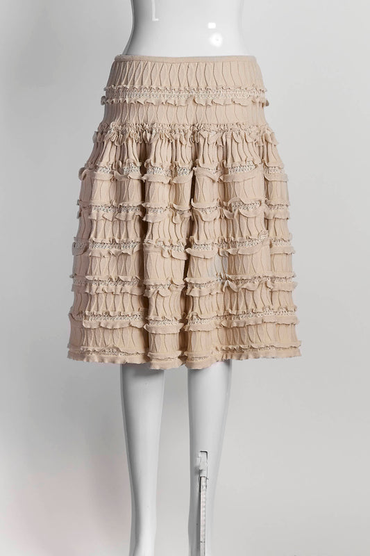 ALAÏA Mesh Accents Knee Length Skirt 40