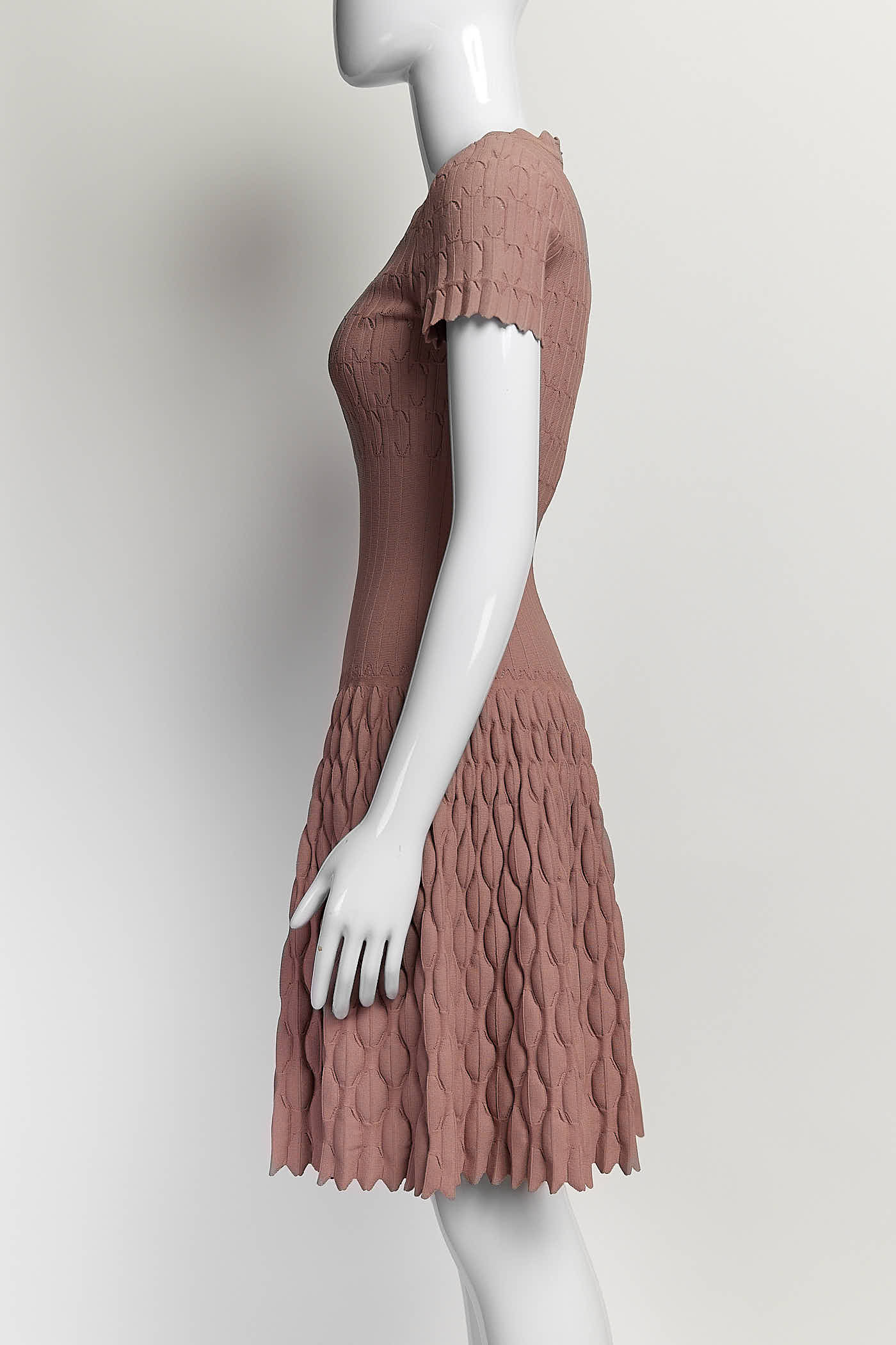 ALAÏA Pink Kint Mini Dress 38