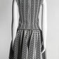 ALAIA White/Black PYTHON-JACQUARD KNIT Set Top/Skirt 38