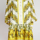 ALÉMAIS Gisela Yellow/White Linen Mini Dress 10