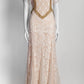 ALESSANDRA RICH Peach White Lace  Long Dress 46