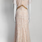 ALESSANDRA RICH Peach White Lace  Long Dress 46