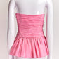 Alexandre Vauthier Pink Silk Strapless Draped Top IT42