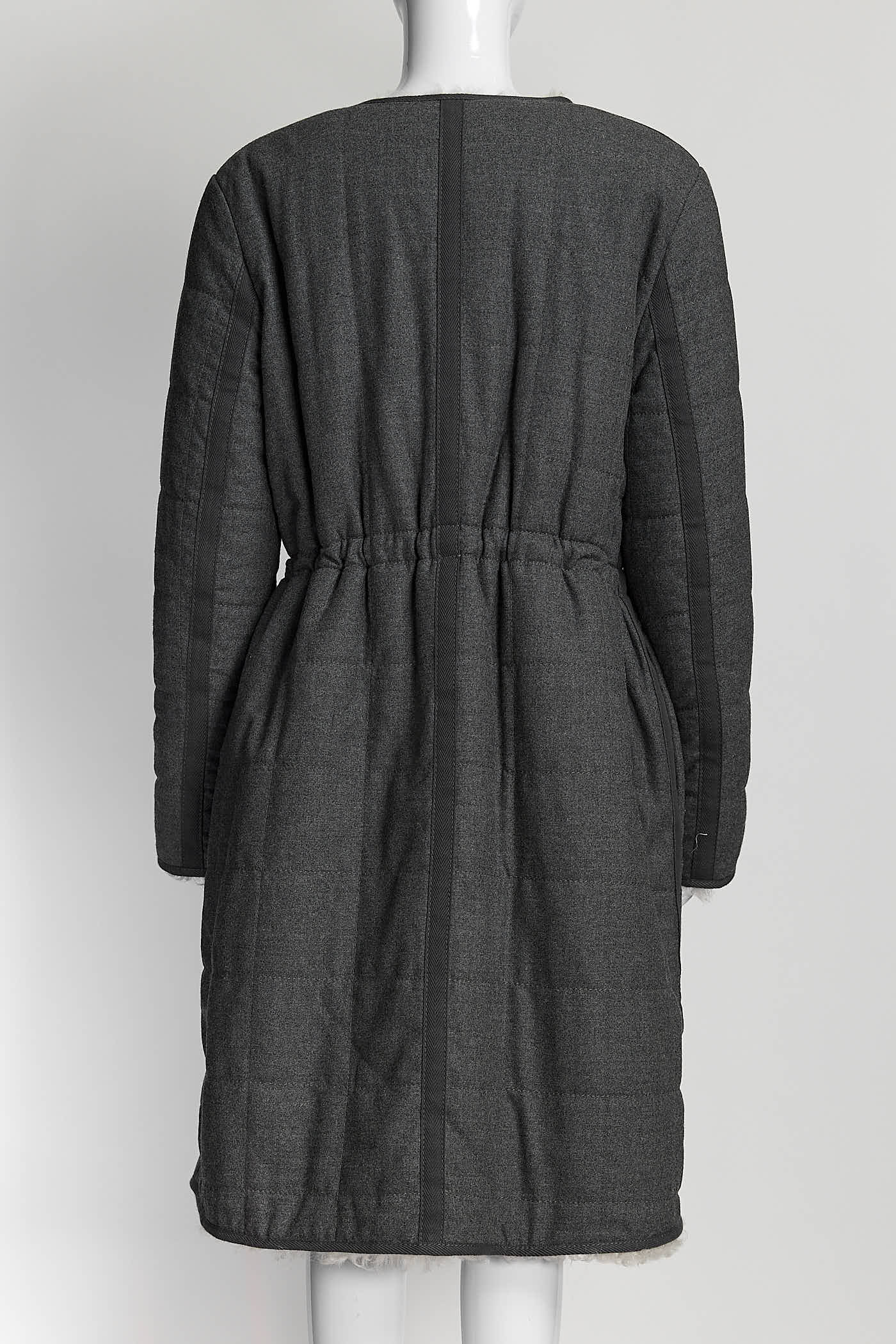 ALTUZARRA Grey Reversible Coat with Shearing 38