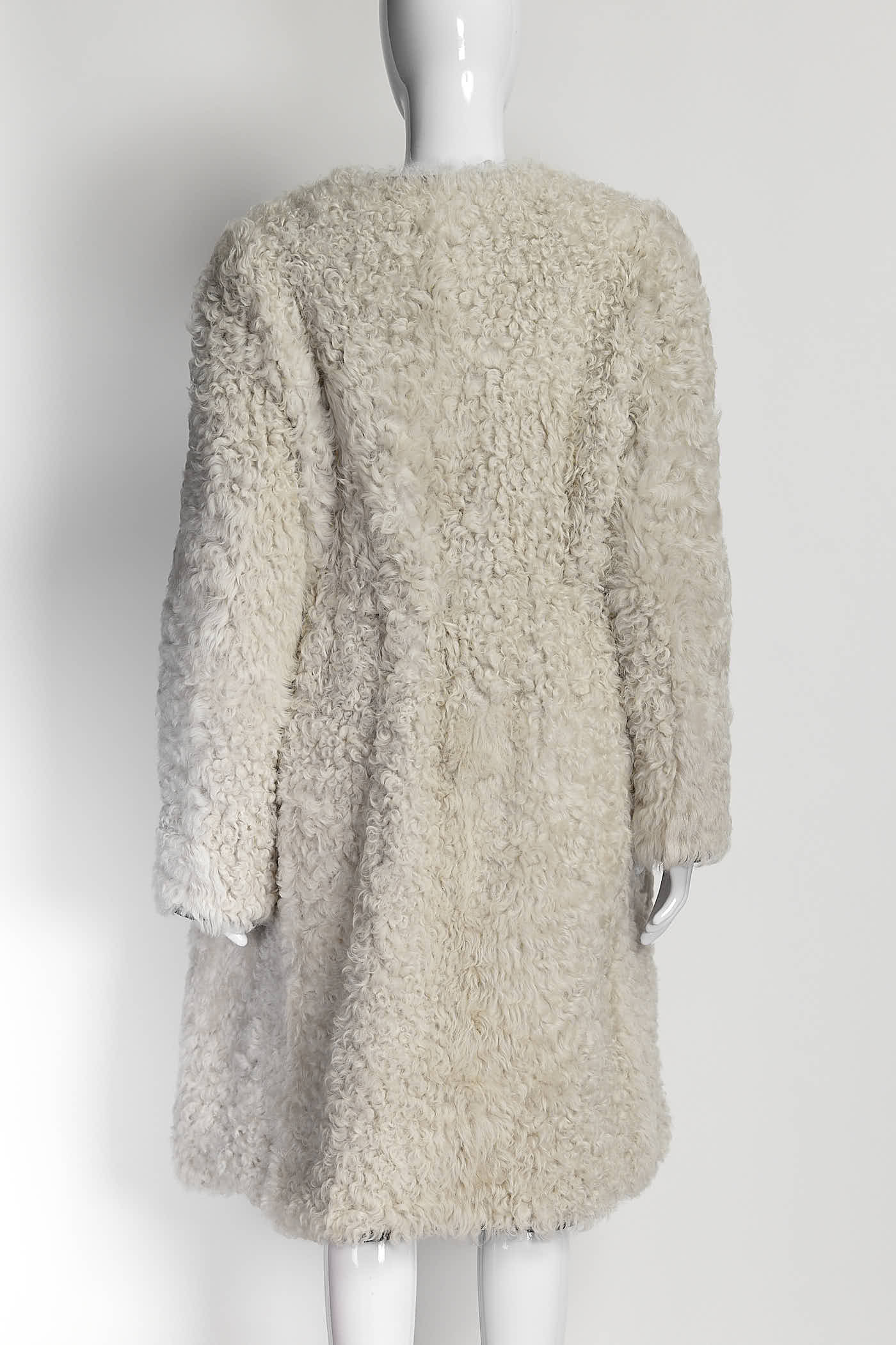 ALTUZARRA Grey Reversible Coat with Shearing 38