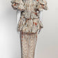 ALTUZARRA Papyrus Pleated Flower Bundle-Print Dress 38