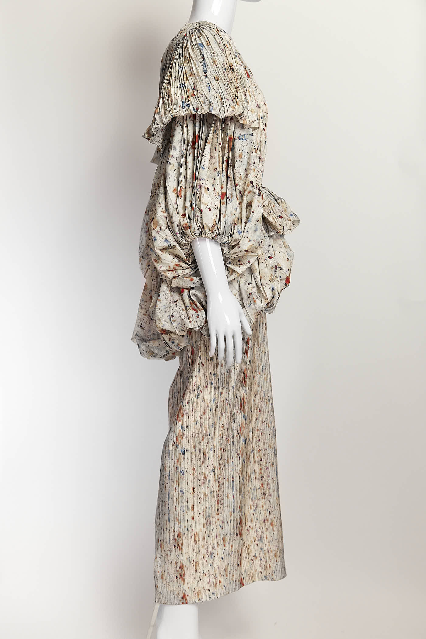 ALTUZARRA Papyrus Pleated Flower Bundle-Print Dress 38