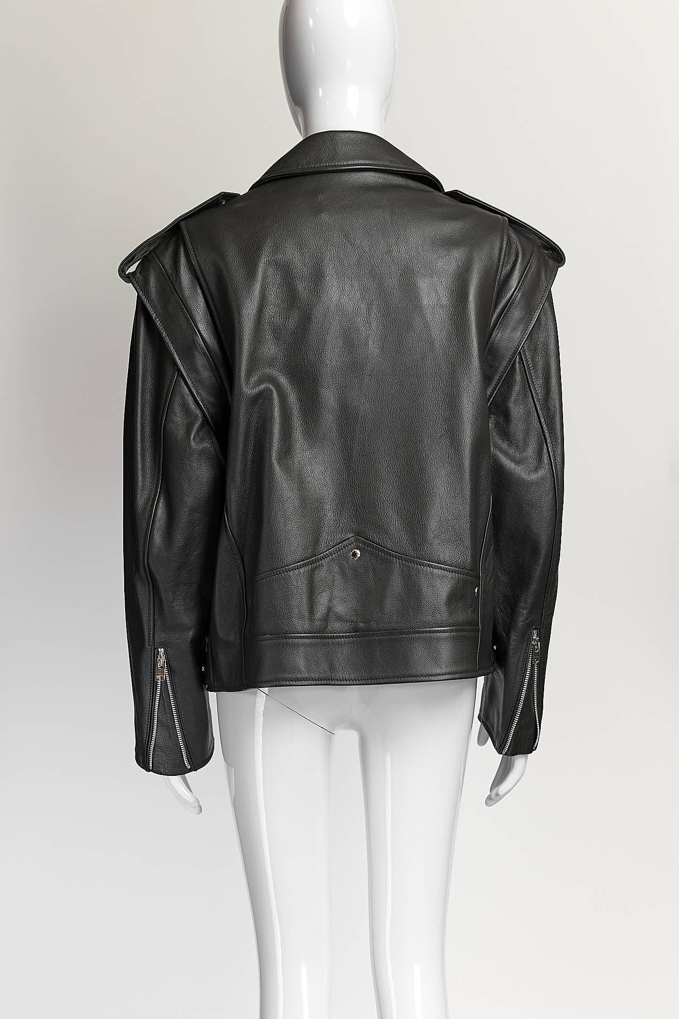 ARMARIUM Off-Centre Zip Leather Jacket 40