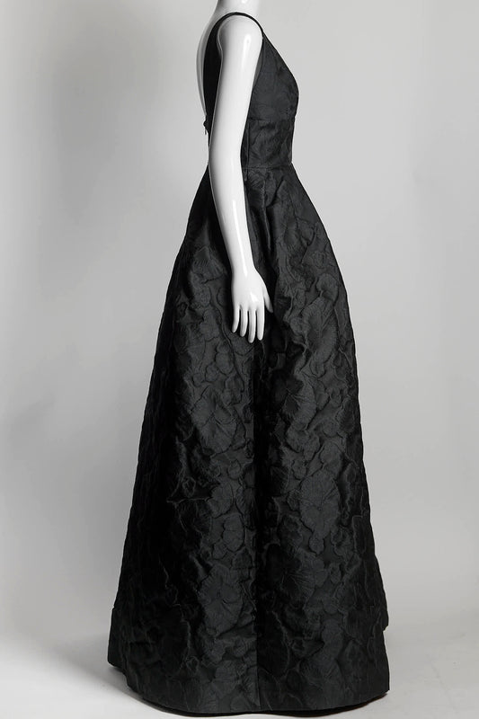 AUDREY BROOKS Sleeveless Black Floral Dress 12