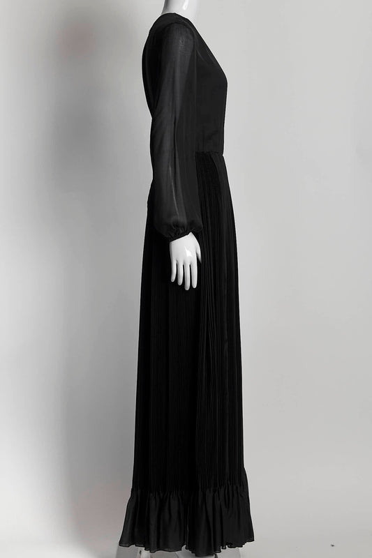 Adam Lippes Black Pleated Dress