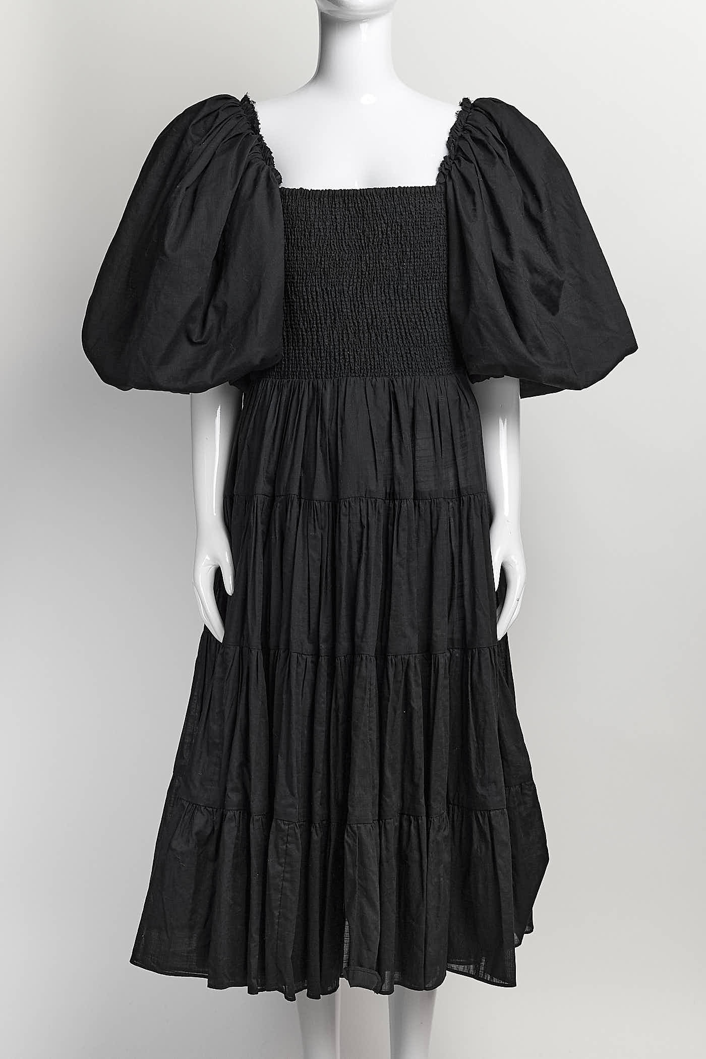 Aje Black Puffer Sleeve Dress 14