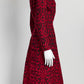 Alaïa Black/Red Kint Patterned Dress 44