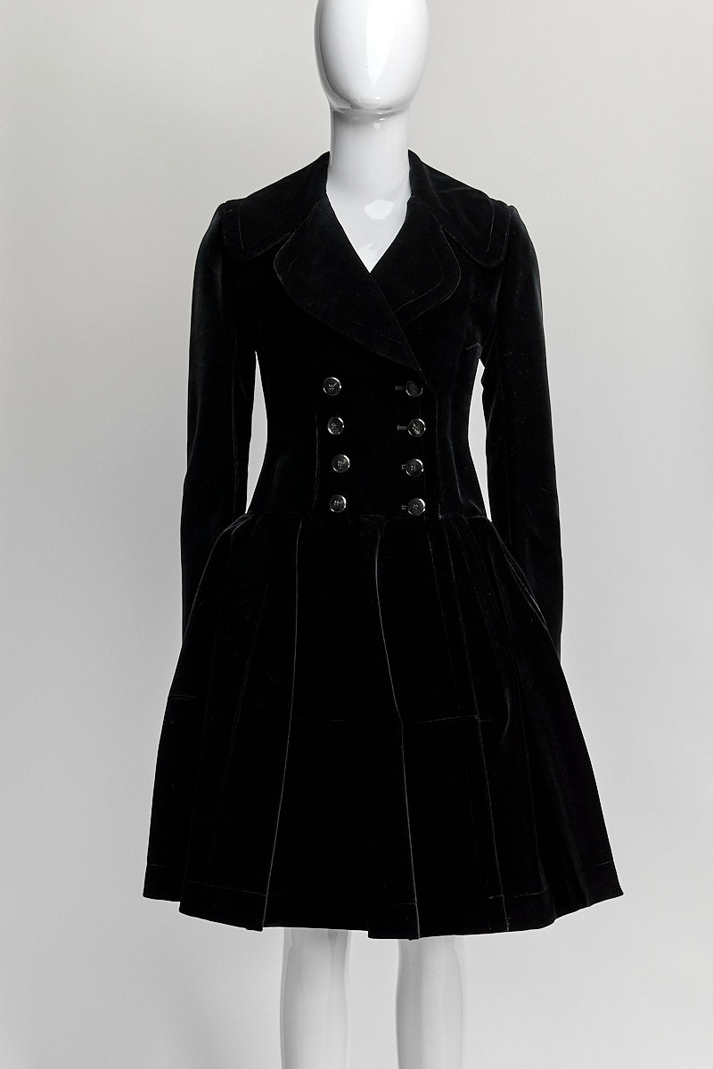 Alaia Black Velvet Coat 38