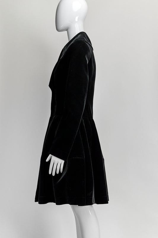 Alaia Black Velvet Coat 38