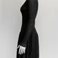 Alaia Black Wool Knee Long Dress 38