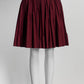 Alaia Burgundy Kint Pleated Skirt 36