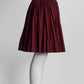 Alaia Burgundy Kint Pleated Skirt 36