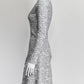 Alaia Grey Wool Flocked Dress IT 40