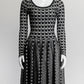 Alaia Longsleeve Black / White Printed Dress 36